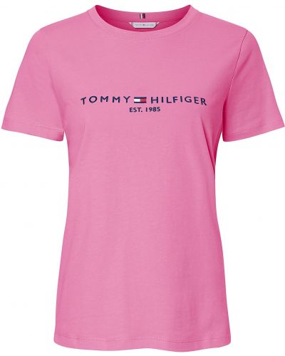 Тениска Tommy Hilfiger Curve розово