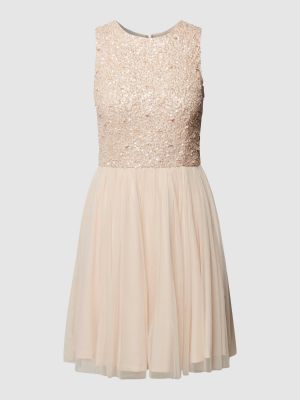 Sukienka mini Lace & Beads różowa