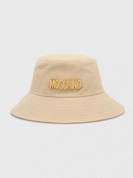 Хлопковая шапка Moschino бежевая