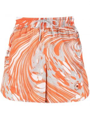 Abstrakt trykk trykt shorts Adidas By Stella Mccartney oransje