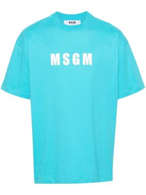 Tricou din bumbac cu imagine Msgm albastru