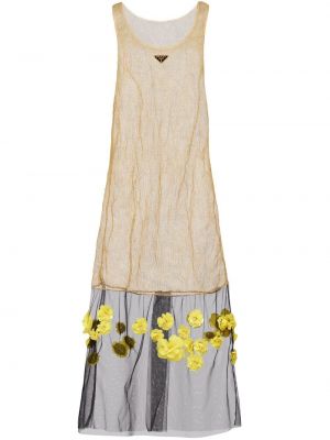 Rochie midi cu model floral plasă Prada