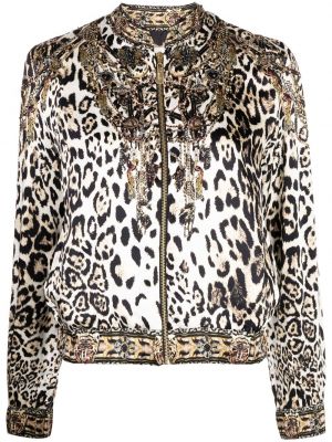 Bomber jakna s potiskom z leopardjim vzorcem Camilla