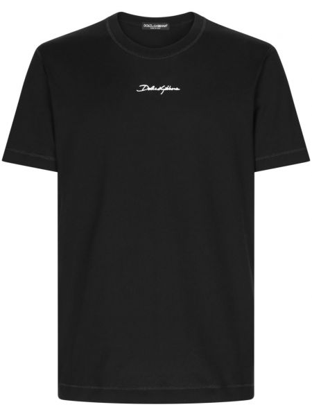 Bavlnené tričko s potlačou Dolce & Gabbana čierna