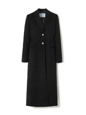 Vlněný kabát Prada černý