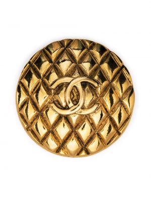 Prešívaná brošňa Chanel Pre-owned zlatá