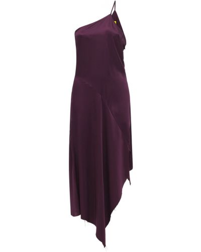 Шелковое платье миди Marques'almeida, фиолетовое