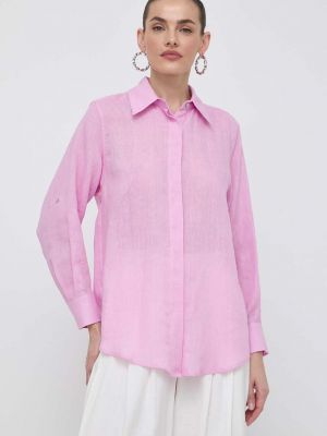 Lanena srajca Marella roza