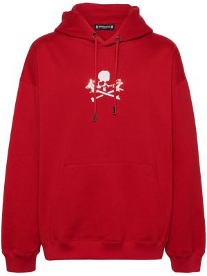 Raštuotas medvilninis džemperis su gobtuvu Mastermind Japan raudona