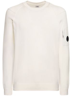 Suéter de algodón de punto C.p. Company blanco