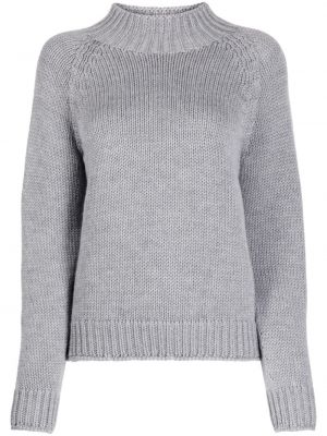 Vlnený sveter z merina Fabiana Filippi sivá