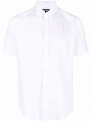 Пухена ленена риза с копчета Michael Kors бяло