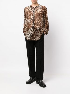 Transparente hemd mit print mit leopardenmuster Atu Body Couture braun