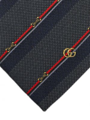 Žakardinis šilkinis kaklaraištis Gucci pilka
