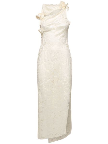 Асиметрична рокля на цветя Coperni бяло