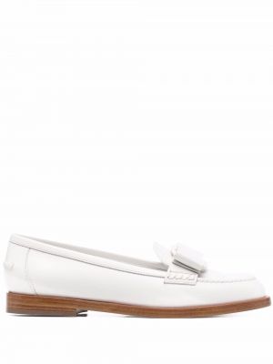 Loafers med sløyfe Salvatore Ferragamo hvit