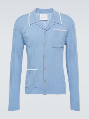 Ριγέ μάλλινο πουκάμισο King & Tuckfield μπλε