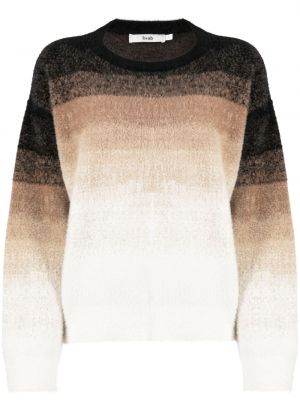 Spalvų gradiento rašto dryžuotas megztinis B+ab ruda
