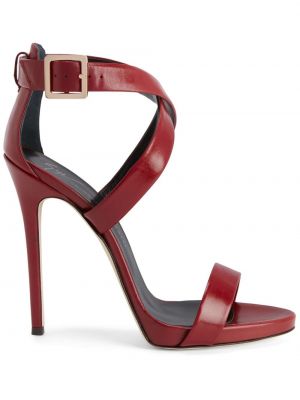 Kožené sandály Giuseppe Zanotti červené