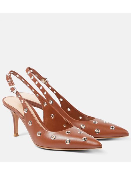 Slingback læder sandaler Gianvito Rossi brun