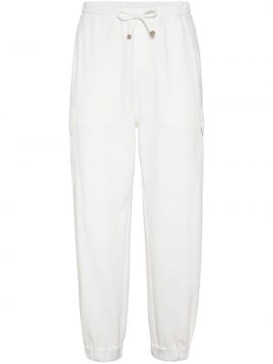 Bavlnené teplákové nohavice Brunello Cucinelli biela