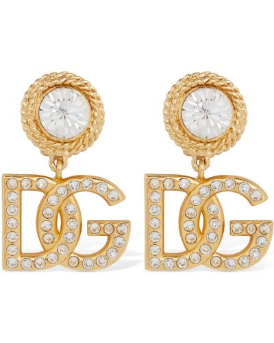 Křišťálové náušnice Dolce & Gabbana zlaté