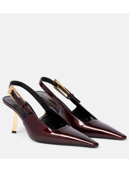 Slingback lack läder pumps Saint Laurent röd