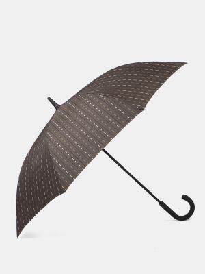 Paraguas a rayas con estampado Vogue negro