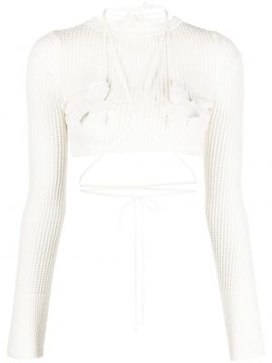 Haut en tricot ajouré Andreādamo blanc