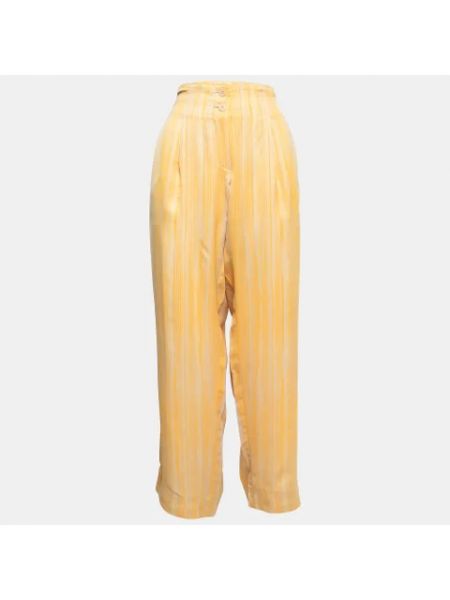 Pantalones de raso Bottega Veneta Vintage amarillo