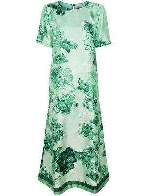 Kvetinové dlouhé šaty s potlačou F.r.s For Restless Sleepers zelená