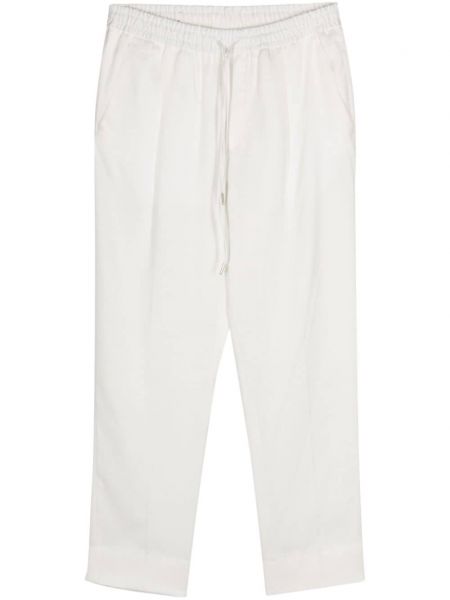 Saténové kalhoty s lisovaným záhybem Briglia 1949 bílé