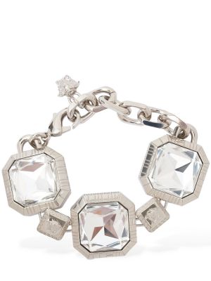 Ogrlica s kristali Versace srebrna