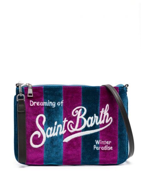 Işlemeli clutch çanta Mc2 Saint Barth mavi