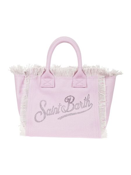 Shopper handtasche mit fransen mit taschen Mc2 Saint Barth pink