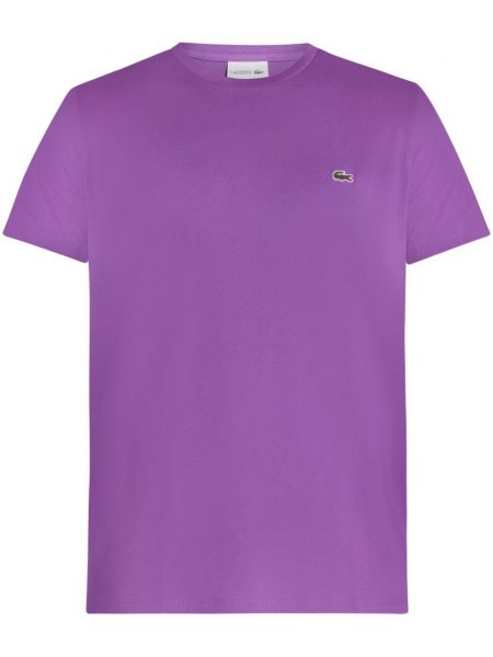 Bombažna majica Lacoste vijolična