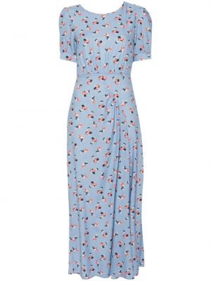 Svilena maksi haljina s cvjetnim printom s printom P.a.r.o.s.h. plava