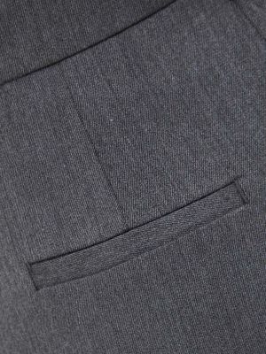Jednobarevné bavlněné kalhoty s vysokým pasem Answear Lab šedé