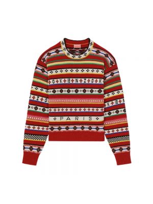 Sweter żakardowy Kenzo czerwony