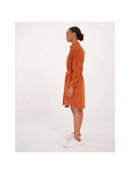 Vestido camisero de terciopelo‏‏‎ Ines De La Fressange Paris naranja