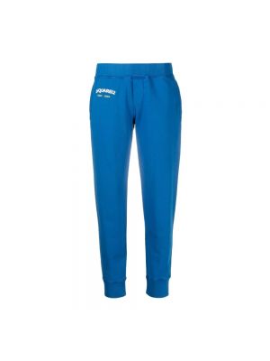 Spodnie sportowe bawełniane Dsquared2 niebieskie