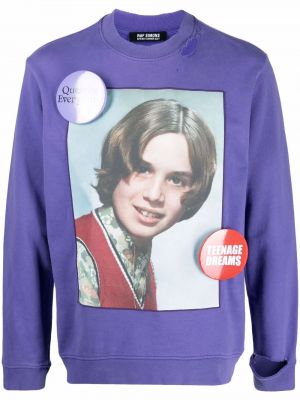 Sweatshirt mit print mit rundem ausschnitt Raf Simons lila