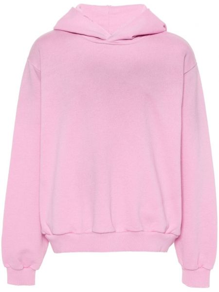 Dugi sweatshirt s izlizanim efektom s printom Acne Studios ružičasta
