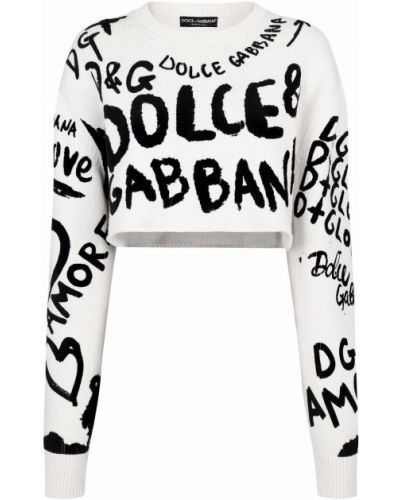 Jersey con estampado de tela jersey Dolce & Gabbana blanco