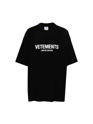 Koszulka z nadrukiem Vetements czarna