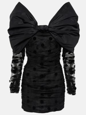 Πουά φόρεμα από τούλι Nina Ricci μαύρο
