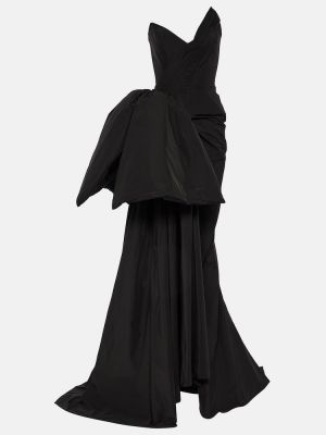 Černé dlouhé šaty s mašlí Maticevski