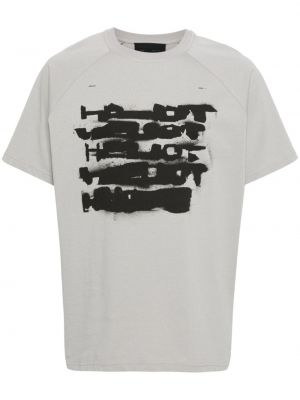 T-shirt en coton à imprimé Heliot Emil gris