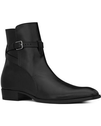 Kožené kotníkové boty Saint Laurent černé