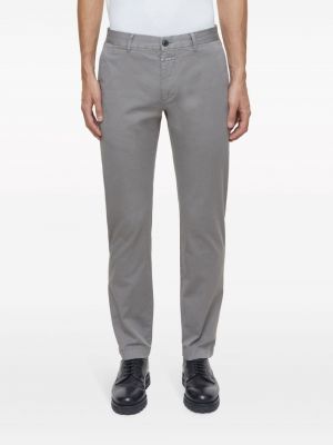 Bavlněné slim fit rovné kalhoty Closed šedé